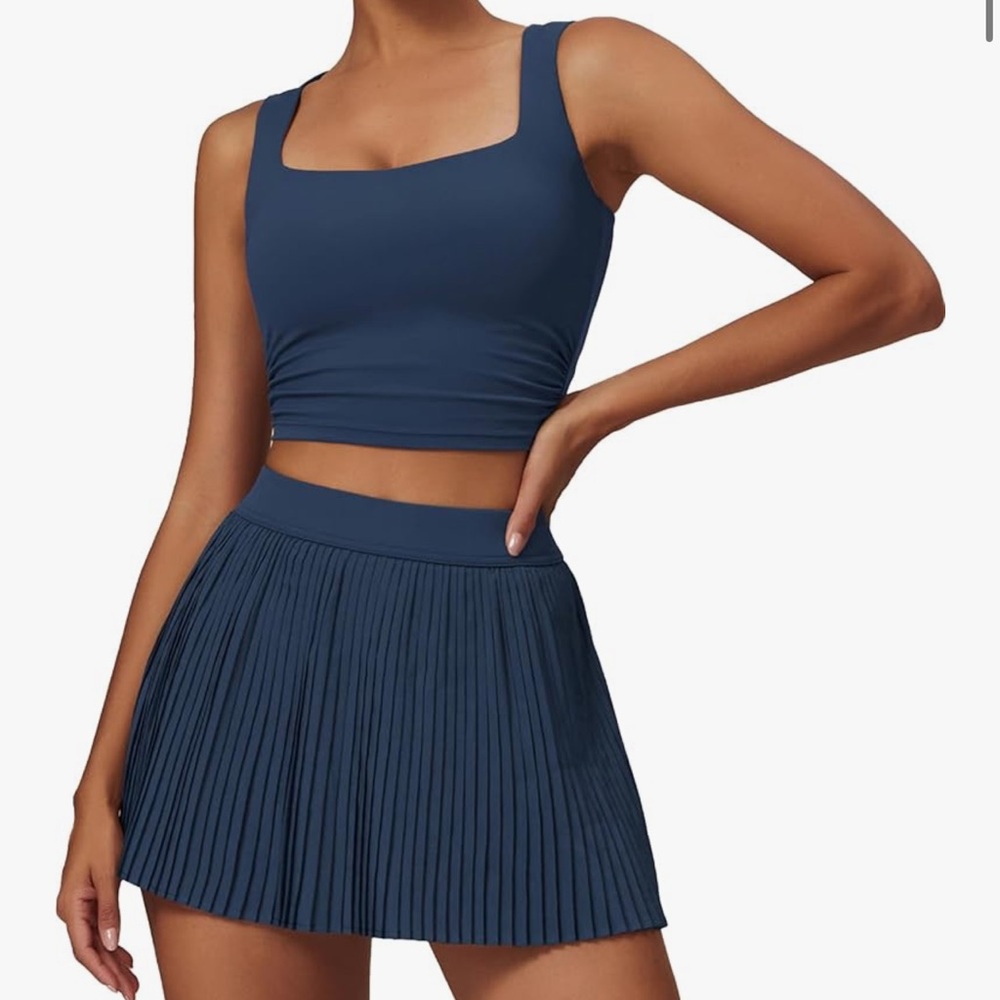 Tennis Skirt Womens Two Piece Set